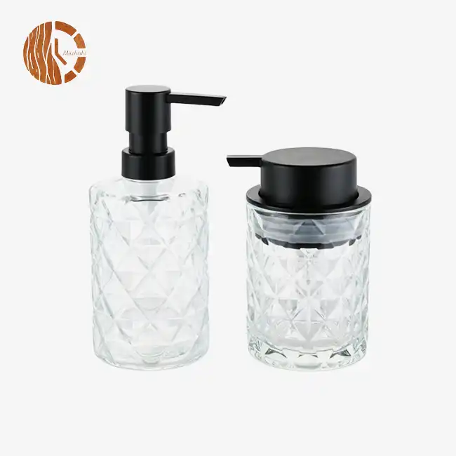 Glass Soap Dispenser Set